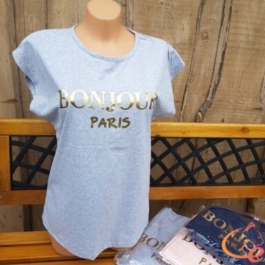 Palaidinė BONJOUR PARIS, trumpos rankovės Palaidinė BONJOUR PARIS, trumpos rankovės